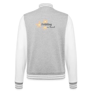 Frühling im Bauch   - College-Sweatjacke - Grau meliert/Weiß - Hinten - Marisol (170cm)