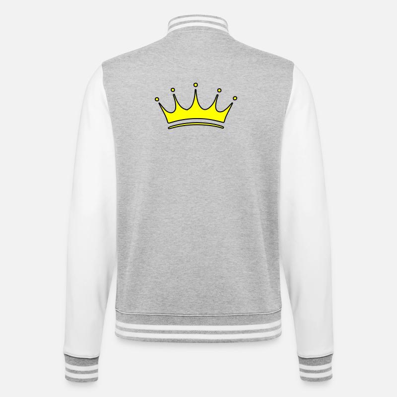 Krone Symbol - College-Sweatjacke - Grau meliert/Weiß