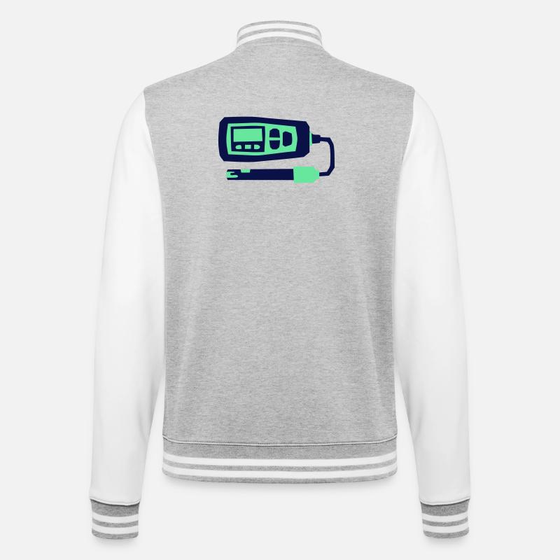 pH Meter Hydroponics Tool - College Sweat Jacket - heather grey/white