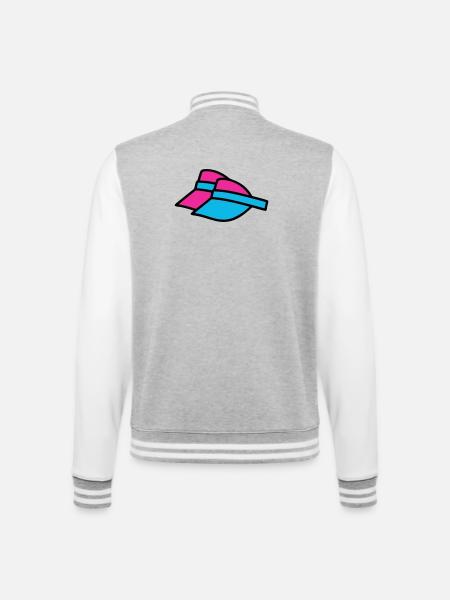 90er Sonnenblenden Retro Visor - College-Sweatjacke - Grau meliert/Weiß