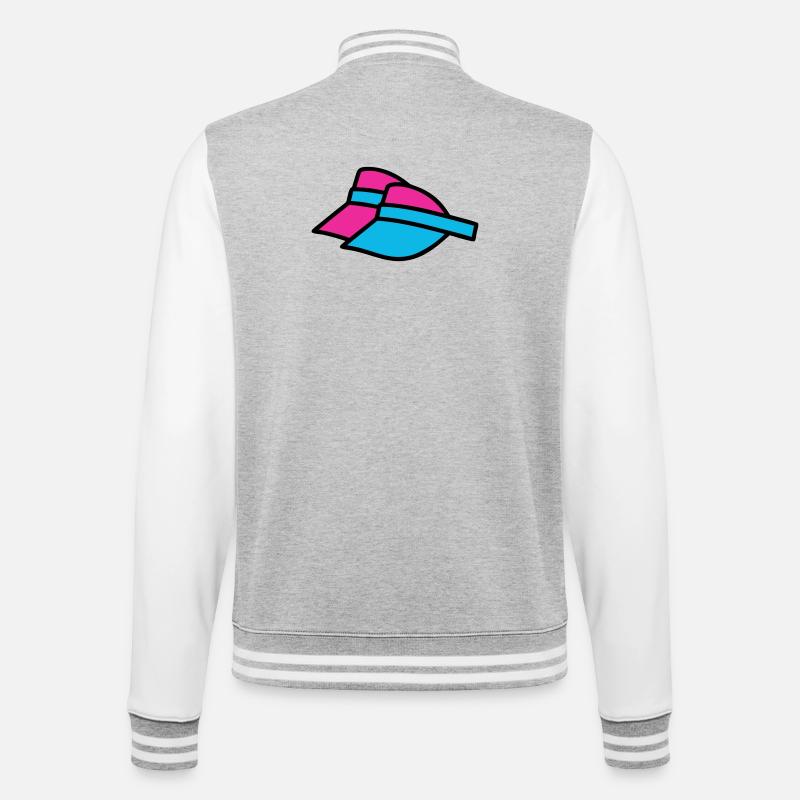 90er Sonnenblenden Retro Visor - College-Sweatjacke - Grau meliert/Weiß