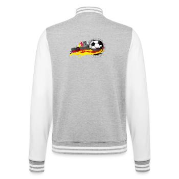 Dynamic Germany Football Fan Shirt - College Sweat Jacket - heather grey/white - Back - Marisol (170cm)