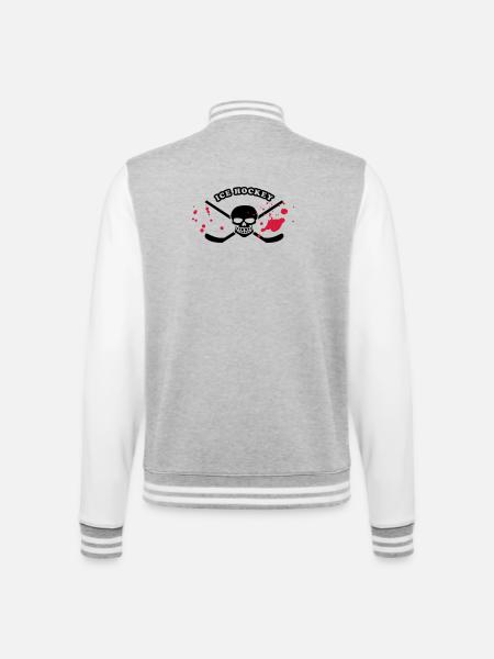 hockey - College Sweat Jacket - heather grey/white