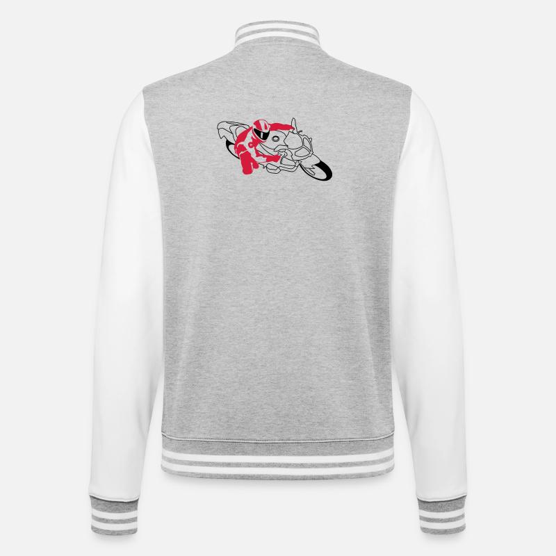 motorrad_2 - Veste Teddy - gris chiné / blanc