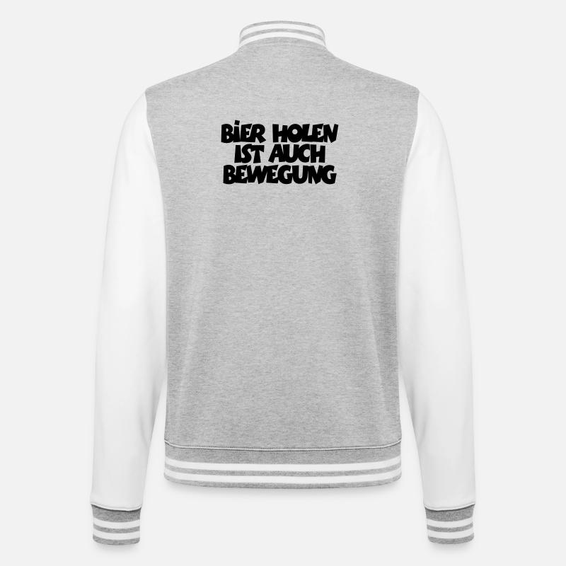 Get Beer is also movement - College Sweat Jacket - heather grey/white
