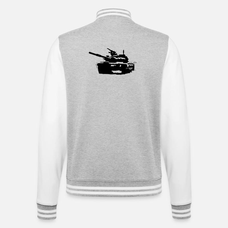 Panzer T-90 - College-Sweatjacke - Grau meliert/Weiß