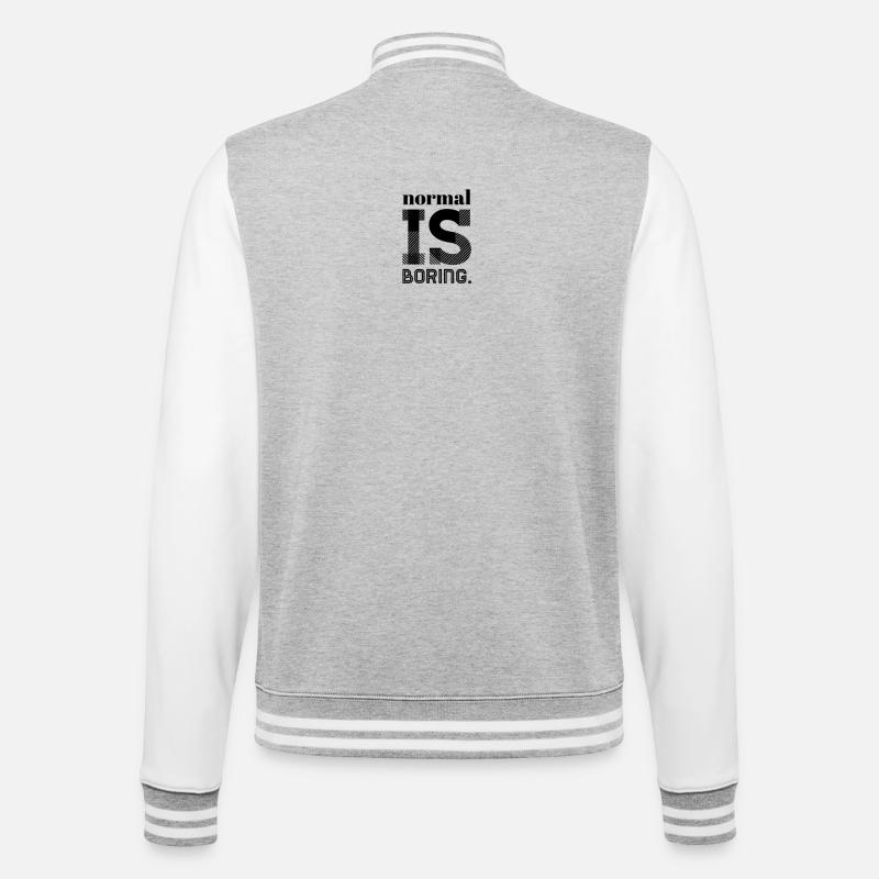 Normal, c’est ennuyeux – Déclaration : design - Veste Teddy - gris chiné / blanc