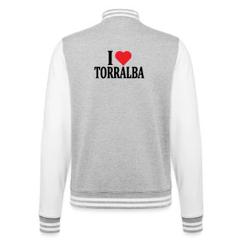 t-shirt Io amo Torralba t-shirt Sardegna - College Sweat Jacket - heather grey/white - Back - Marisol (170cm)