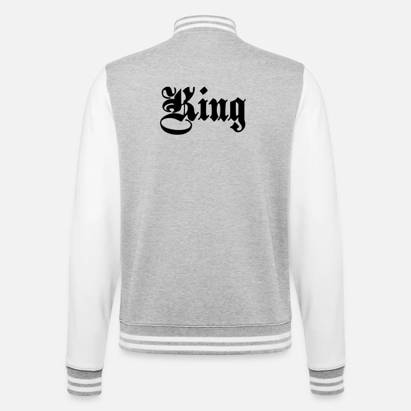 Roi 5. - Veste Teddy - gris chiné / blanc