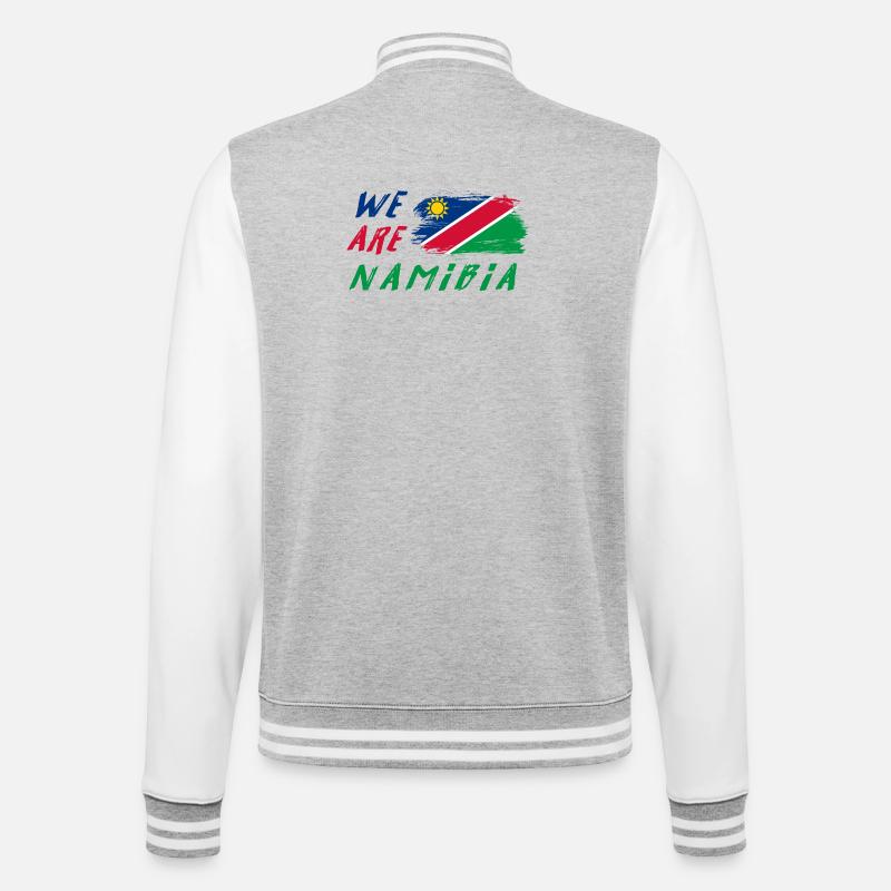 Wir sind Namibia - College-Sweatjacke - Grau meliert/Weiß