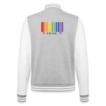LGBTQ+ Stolz - College-Sweatjacke - Grau meliert/Weiß - Hinten - Marisol (170cm)