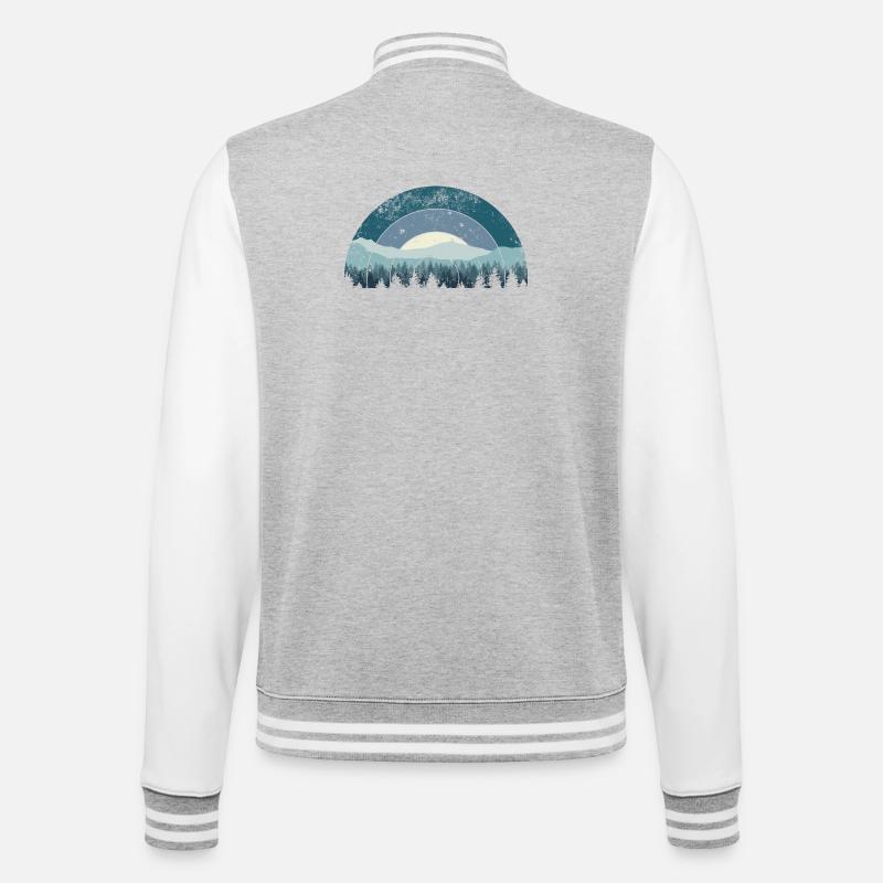 Blue Arc Forest Landschaft - College-Sweatjacke - Grau meliert/Weiß