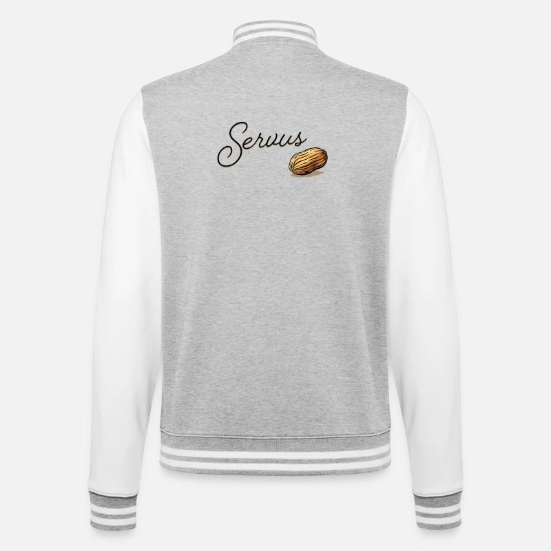 Serius Mandel Script Design - College Sweat Jacket - heather grey/white