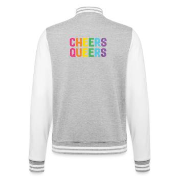 LGBTQ Cheers Queers - Veste Teddy - gris chiné / blanc - Dos - Marisol (170cm)
