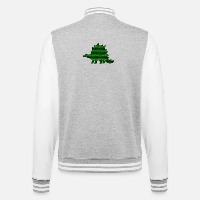 Digital Dinosaur - College Sweat Jacket - heather grey/white