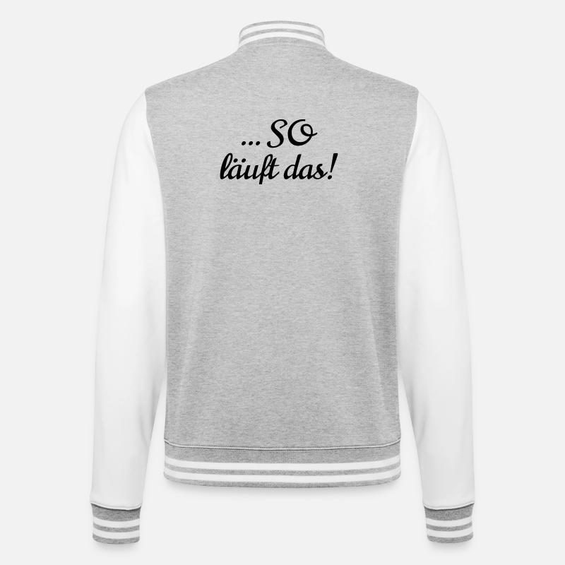 So läuft das - College-Sweatjacke - Grau meliert/Weiß