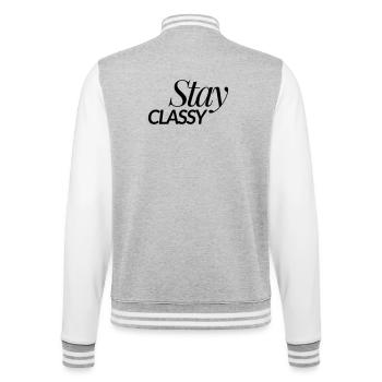Bleiben Sie stilvoll - College-Sweatjacke - Grau meliert/Weiß - Hinten - Marisol (170cm)