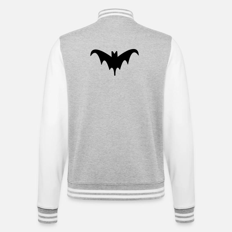 Fledermaus Halloween Kunst 2 - College-Sweatjacke - Grau meliert/Weiß