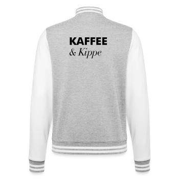 Kaffee Kippe Guten Morgen - College-Sweatjacke - Grau meliert/Weiß - Hinten - Marisol (170cm)
