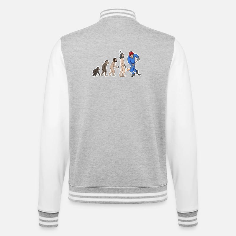 Evolution Eishockeyspieler  - College Sweat Jacket - heather grey/white