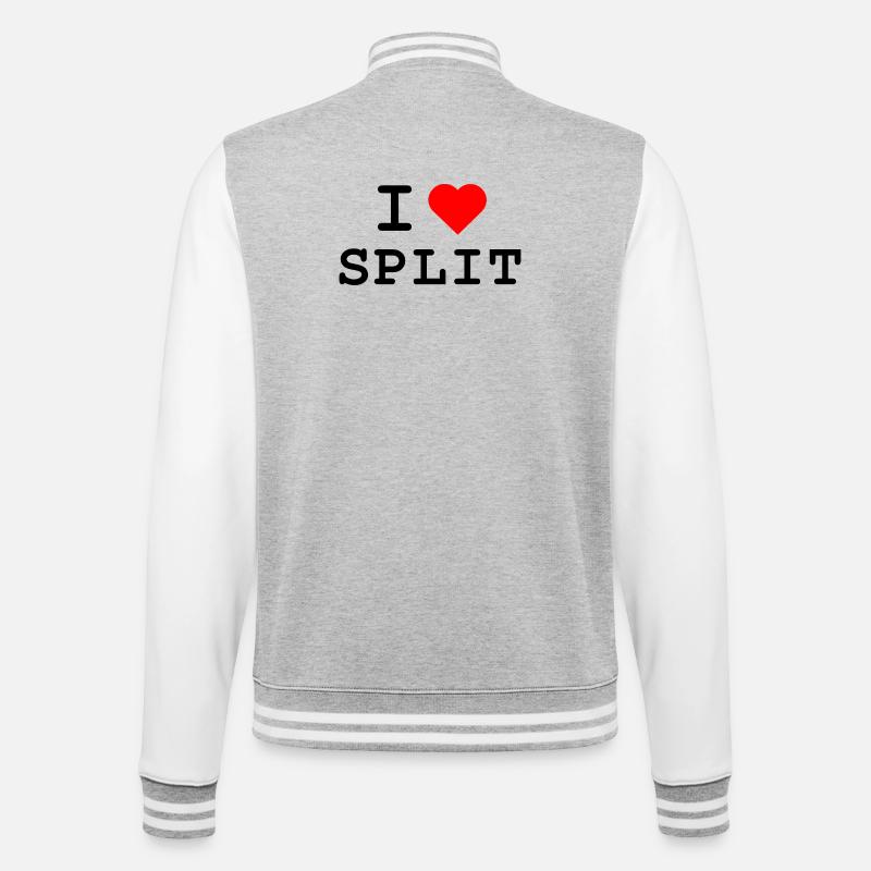 I love Split - Ich liebe Split - College-Sweatjacke - Grau meliert/Weiß