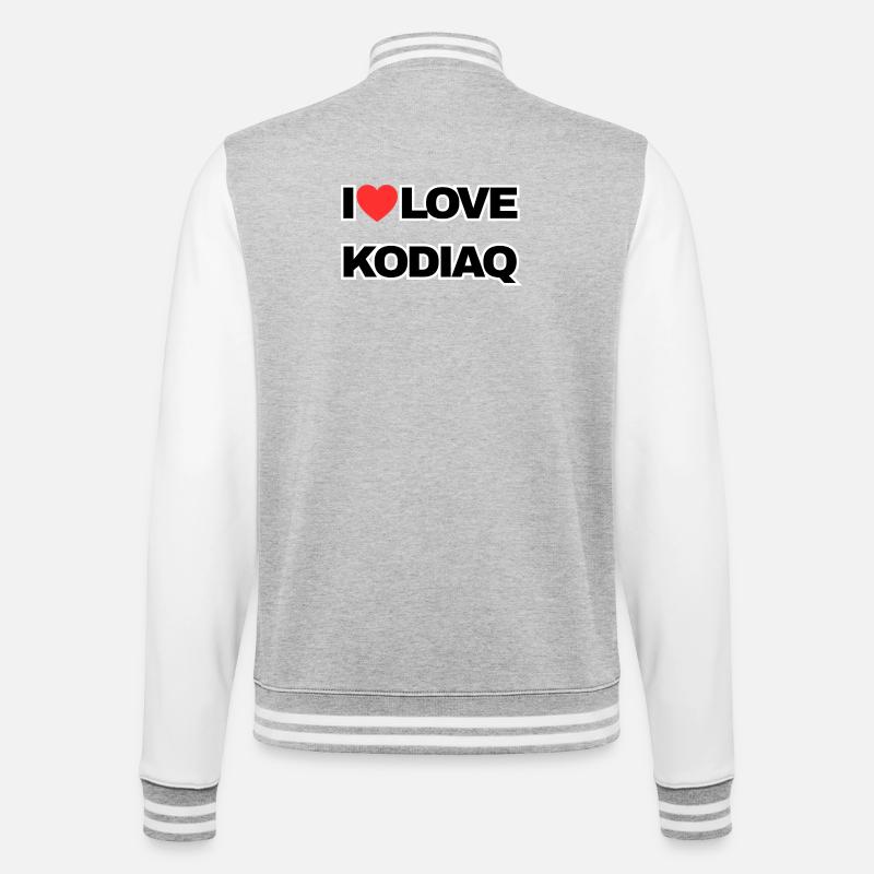 I Love KODIAQ - College-Sweatjacke - Grau meliert/Weiß