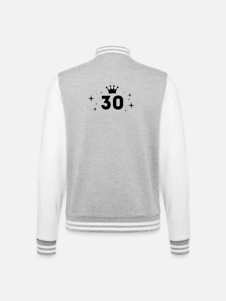 30th Birthday 30 Years - College Sweat Jacket - heather grey/white