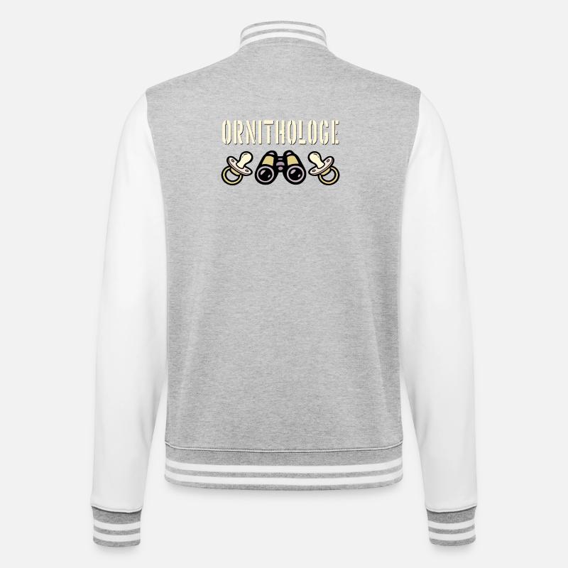 Ornithologist Dad - Announcing Baby - College Sweat Jacket - heather grey/white