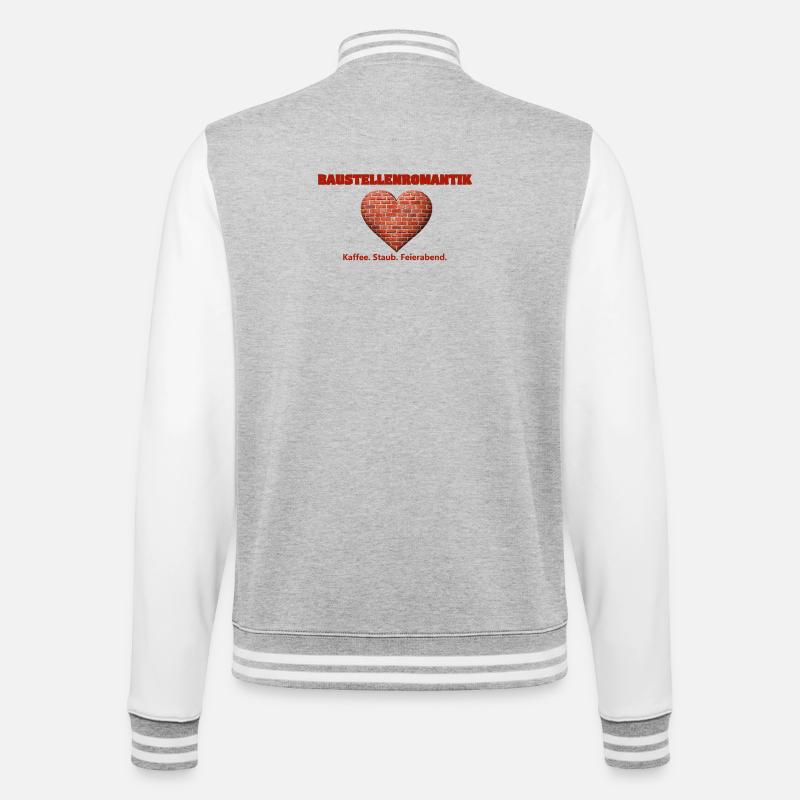 Construction site romance - College Sweat Jacket - heather grey/white