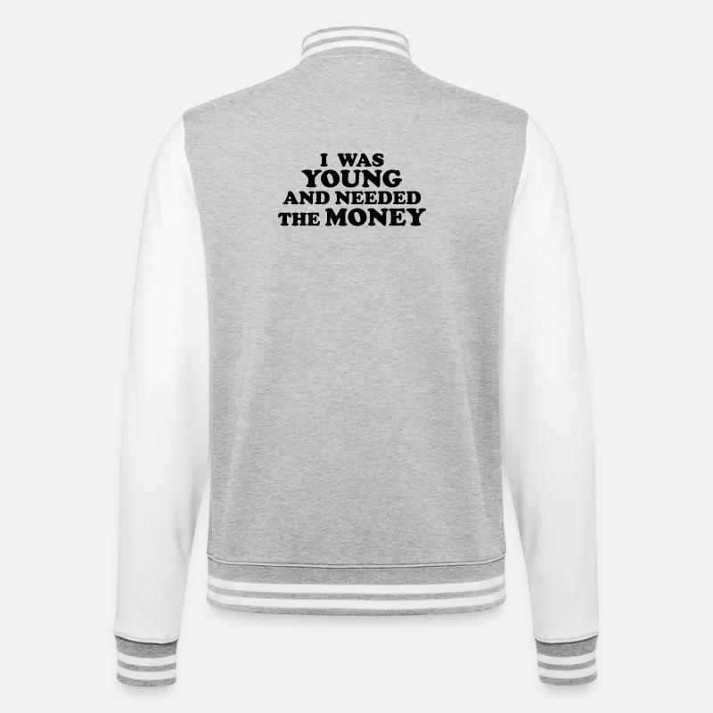 J’ÉTAIS JEUNE ET J’AVAIS BESOIN D’ARGENT - Veste Teddy - gris chiné / blanc