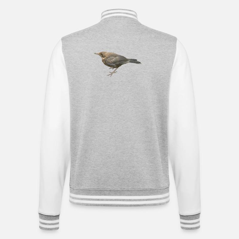 Blackbird Young Bird - College Sweat Jacket - heather grey/white