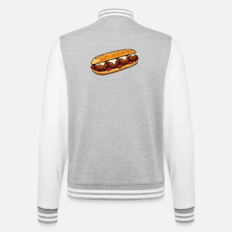 Barbecue à baguette - Veste Teddy - gris chiné / blanc