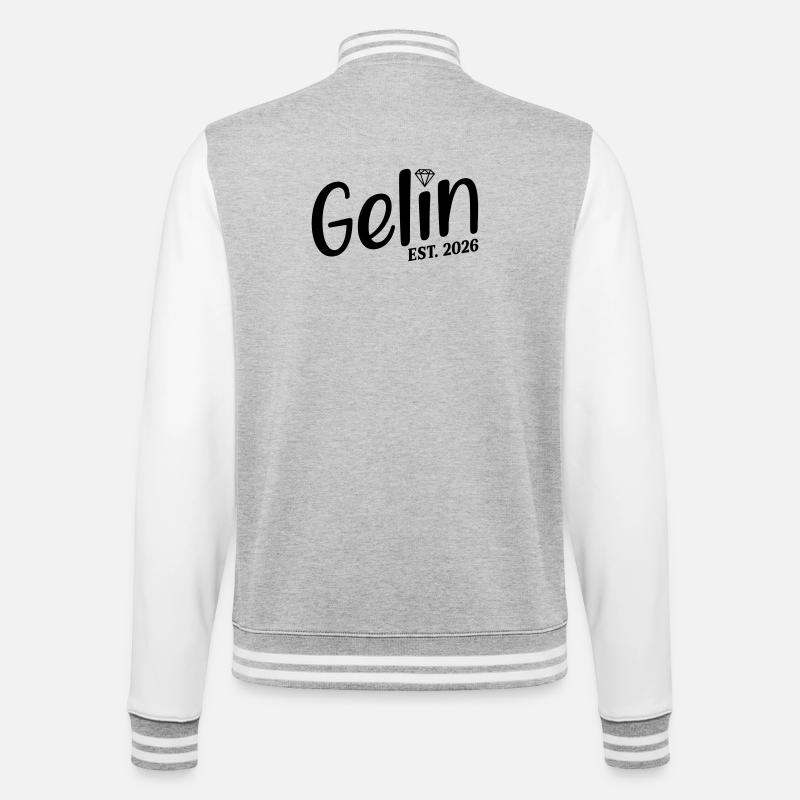 Mariage turc 2026 Gelin - Veste Teddy - gris chiné / blanc
