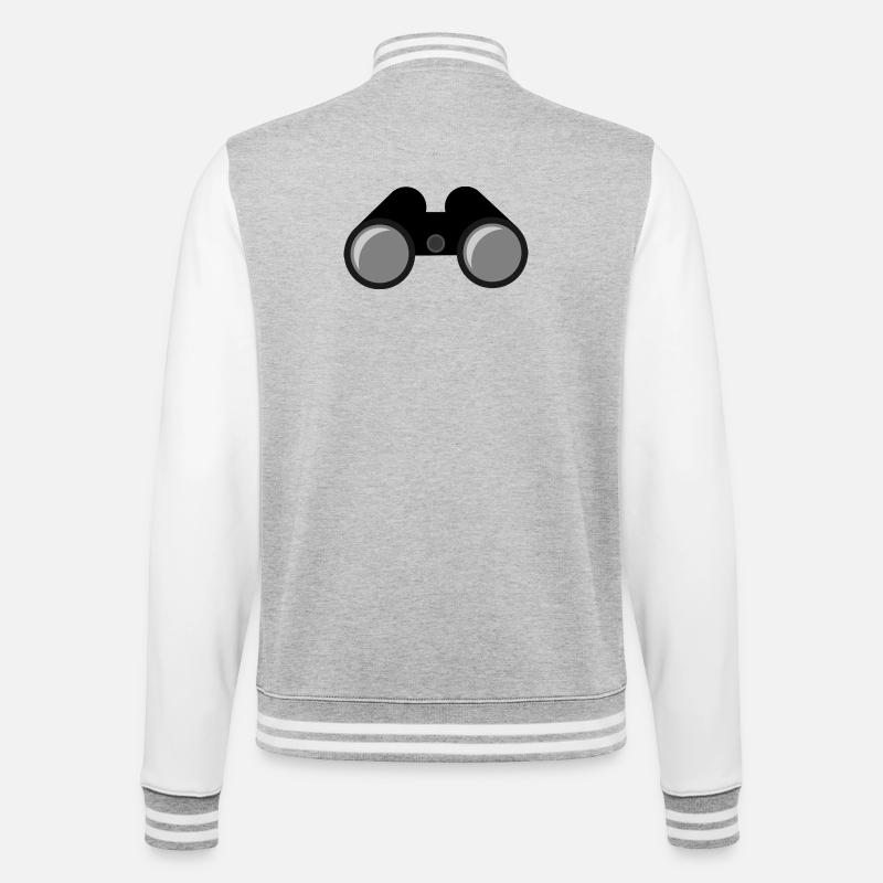 Fernglass - College-Sweatjacke - Grau meliert/Weiß
