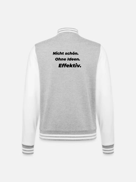 Effektiv - College-Sweatjacke - Grau meliert/Weiß