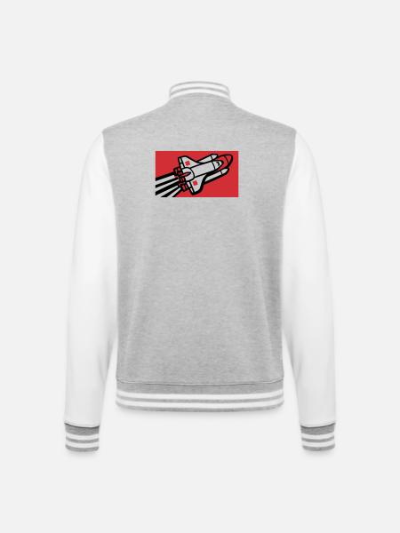 Space Shuttle Silhouette - College Sweat Jacket - heather grey/white
