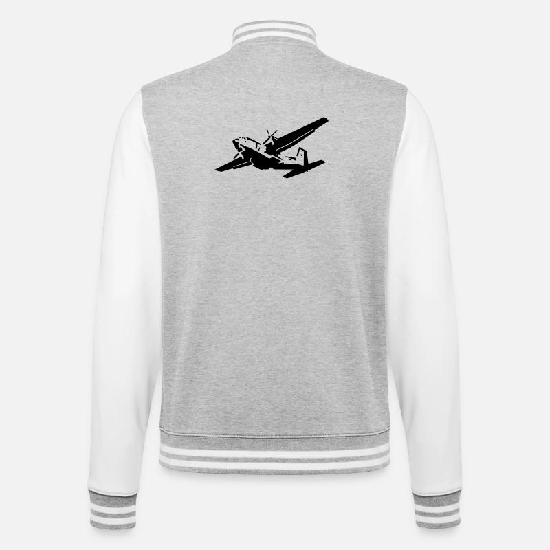 C-160 Transall - College-Sweatjacke - Grau meliert/Weiß