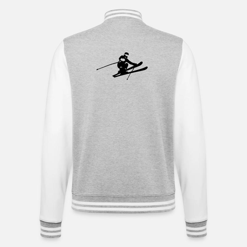 Alpin Ski - College-Sweatjacke - Grau meliert/Weiß