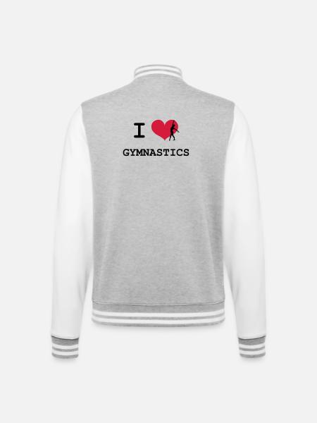 I Love Gymnastics - College-Sweatjacke - Grau meliert/Weiß