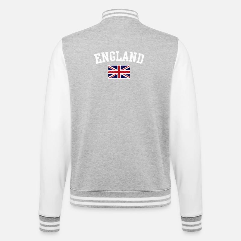 Union Jack de l’Angleterre - Veste Teddy - gris chiné / blanc