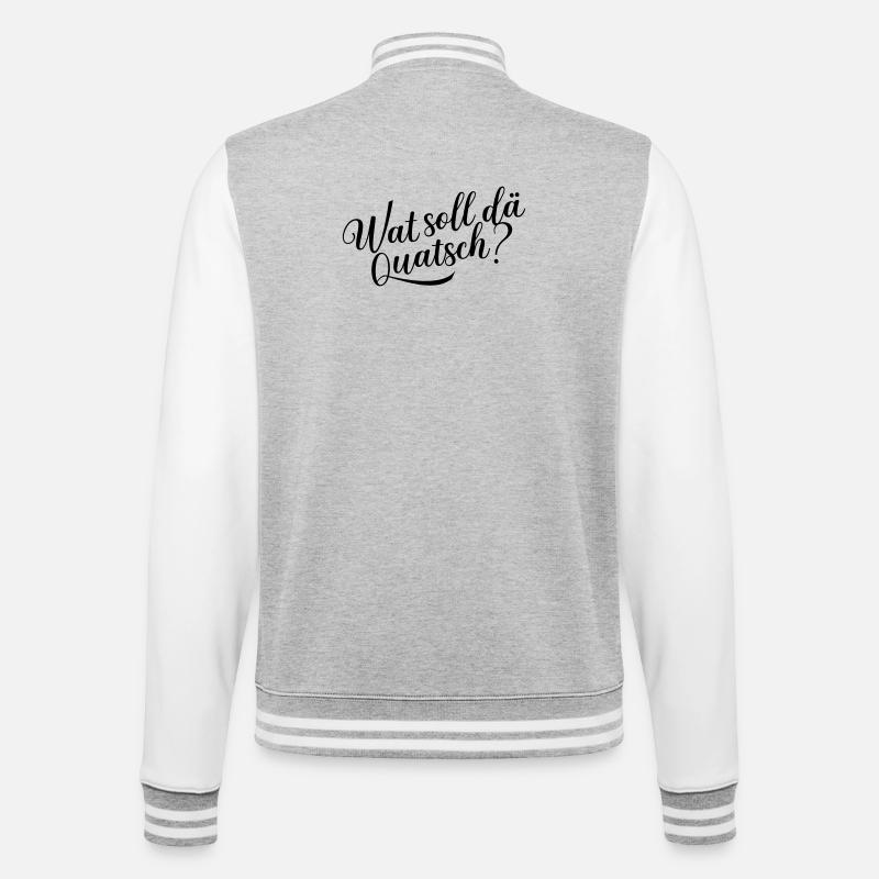 Wat soll dä Quatsch? - College-Sweatjacke - Grau meliert/Weiß