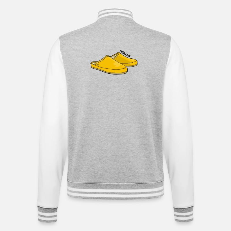 Jaune détendu - Veste Teddy - gris chiné / blanc