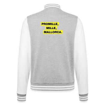 Promille, Mille, Malle - College-Sweatjacke - Grau meliert/Weiß - Hinten - Marisol (170cm)