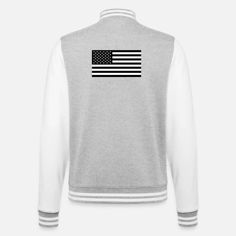 LE DRAPEAU AMÉRICAIN - Veste Teddy - gris chiné / blanc