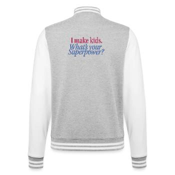 Déclaration de la superpuissance de la parentalité - Veste Teddy - gris chiné / blanc - Dos - Marisol (170cm)