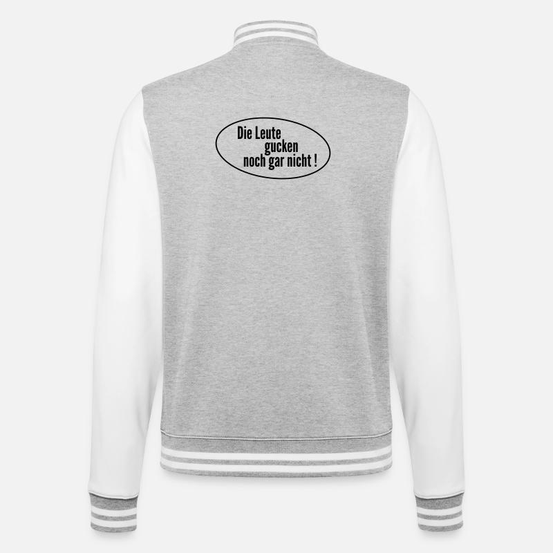 Die Leute gucken - College-Sweatjacke - Grau meliert/Weiß