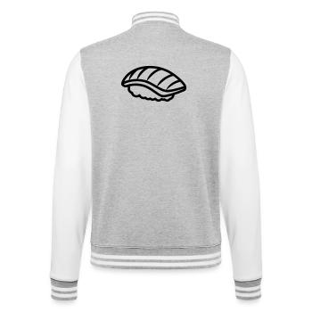sushi - College Sweat Jacket - heather grey/white - Back - Marisol (170cm)