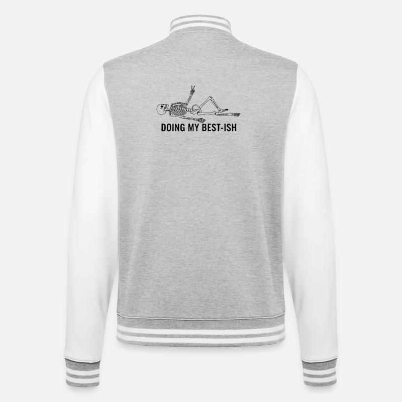 Doing My Best-Ish Skeleton - College Sweat Jacket - heather grey/white