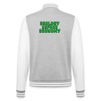 Écologie avant économie - Veste Teddy - gris chiné / blanc - Dos - Marisol (170cm)