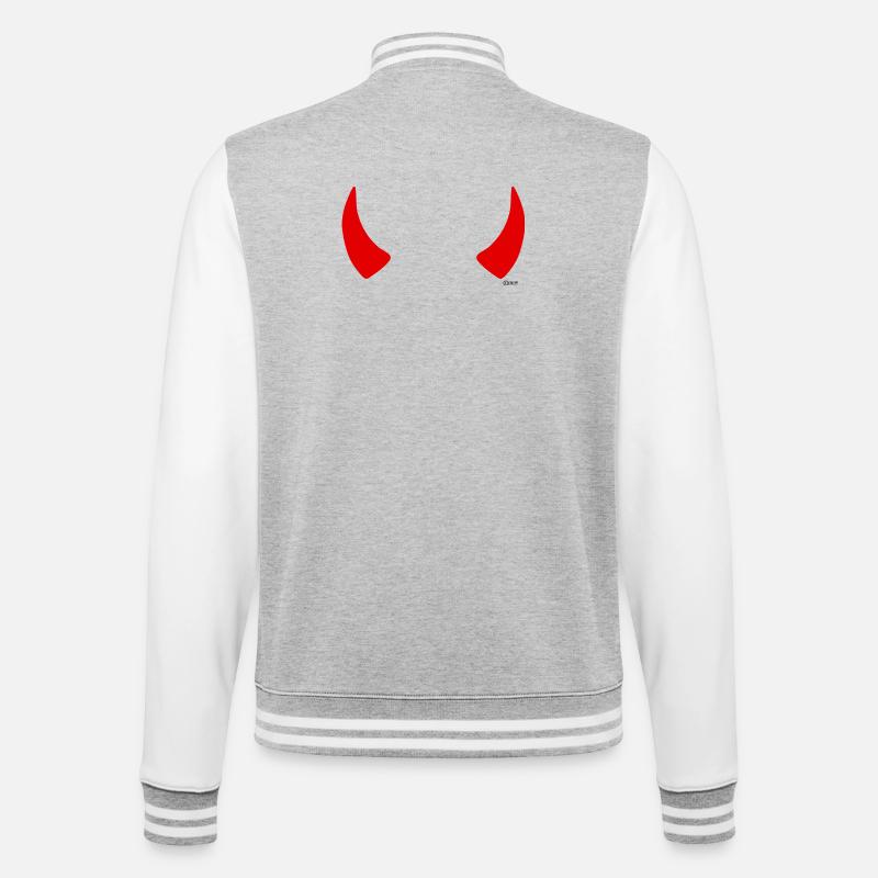 Red Horns - College Sweat Jacket - heather grey/white